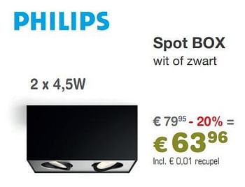 Aanbiedingen Spot box wit of zwart - Philips - Geldig van 22/11/2019 tot 25/11/2019 bij Europoint