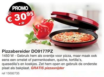 Aanbiedingen Domo pizzabereider do9177pz - Domo elektro - Geldig van 22/11/2019 tot 25/11/2019 bij Europoint