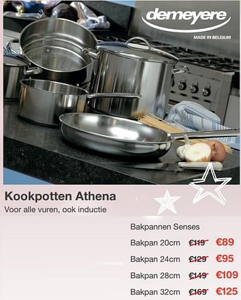 Aanbiedingen Kookpotten athena bakpannen senses - Demeyere - Geldig van 22/11/2019 tot 25/11/2019 bij Europoint