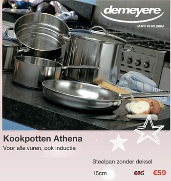 Aanbiedingen Kookpotten athena steelpan zonder deksel - Demeyere - Geldig van 22/11/2019 tot 25/11/2019 bij Europoint