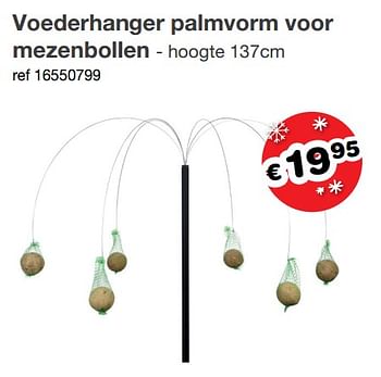 Aanbiedingen Voederhanger palmvorm voor mezenbollen - Esschert Design - Geldig van 22/11/2019 tot 25/11/2019 bij Europoint