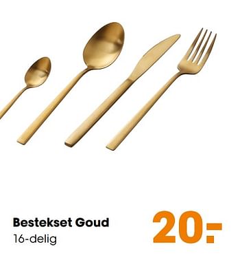 Aanbiedingen Bestekset goud - Huismerk - Kwantum - Geldig van 25/11/2019 tot 01/12/2019 bij Kwantum