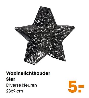 Aanbiedingen Waxinelichthouder ster - Huismerk - Kwantum - Geldig van 25/11/2019 tot 01/12/2019 bij Kwantum
