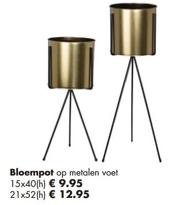 Aanbiedingen Bloempot op metalen voet - Huismerk - Europoint - Geldig van 18/11/2019 tot 20/12/2019 bij Europoint