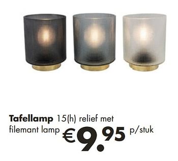 Aanbiedingen Tafellamp relief met filemant lamp - Huismerk - Europoint - Geldig van 18/11/2019 tot 20/12/2019 bij Europoint