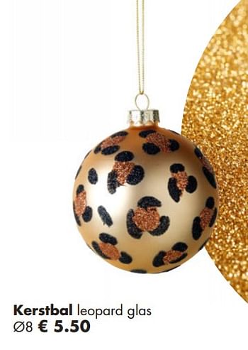Aanbiedingen Kerstbal leopard glas - Huismerk - Europoint - Geldig van 18/11/2019 tot 20/12/2019 bij Europoint