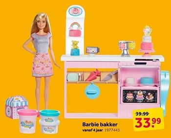 Aanbiedingen Barbie bakker - Mattel - Geldig van 25/11/2019 tot 08/12/2019 bij Intertoys