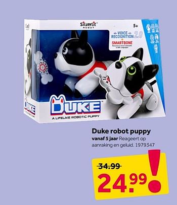 Aanbiedingen Duke robot puppy - Silverlit - Geldig van 25/11/2019 tot 08/12/2019 bij Intertoys