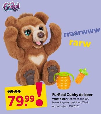 Aanbiedingen Furreal cubby de beer - FurReal Friends - Geldig van 25/11/2019 tot 08/12/2019 bij Intertoys