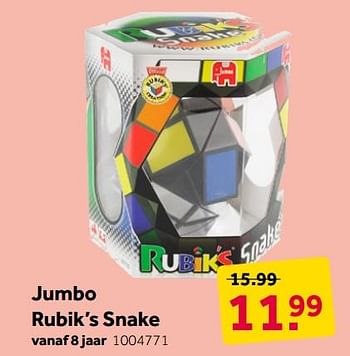 Aanbiedingen Jumbo rubik`s snake - Rubik's - Geldig van 25/11/2019 tot 08/12/2019 bij Intertoys