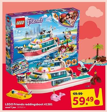 Aanbiedingen Lego friends reddingsboot 41381 - Lego - Geldig van 25/11/2019 tot 08/12/2019 bij Intertoys