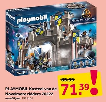 Aanbiedingen Playmobil kasteel van de novelmore ridders 70222 - Playmobil - Geldig van 25/11/2019 tot 08/12/2019 bij Intertoys