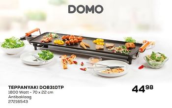 Aanbiedingen Domo teppanyaki do8310tp - Domo elektro - Geldig van 03/12/2019 tot 07/01/2020 bij Supra Bazar