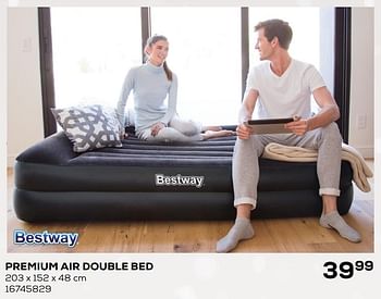 Aanbiedingen Premium air double bed - BestWay - Geldig van 03/12/2019 tot 07/01/2020 bij Supra Bazar