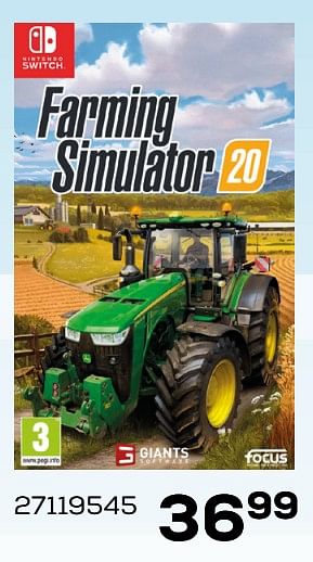 Aanbiedingen Nintendo switch farming simulator 2020 - Focus Home Interactive - Geldig van 03/12/2019 tot 07/01/2020 bij Supra Bazar