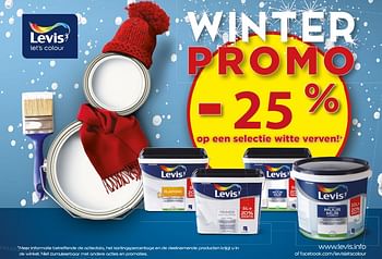 Aanbiedingen Winter promo -25% op een selectie witte verven! - Levis - Geldig van 03/12/2019 tot 07/01/2020 bij Supra Bazar