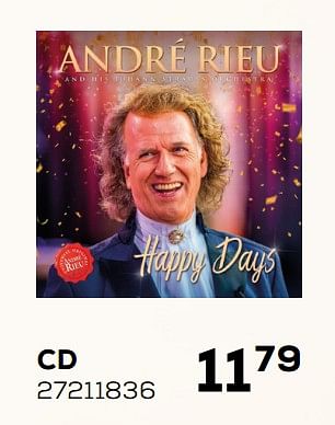 Aanbiedingen André rieu happy days cd - Huismerk - Supra Bazar - Geldig van 03/12/2019 tot 07/01/2020 bij Supra Bazar
