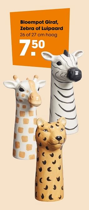 Aanbiedingen Bloempot giraf, zebra of luipaard - Huismerk - Kwantum - Geldig van 02/12/2019 tot 15/12/2019 bij Kwantum