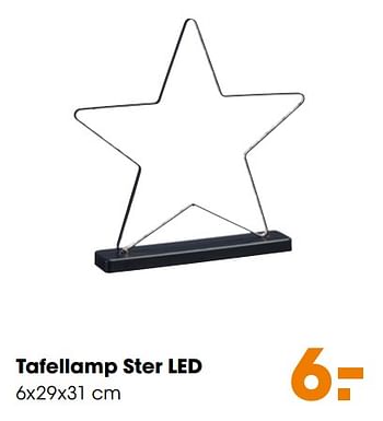 Aanbiedingen Tafellamp ster led - Huismerk - Kwantum - Geldig van 02/12/2019 tot 15/12/2019 bij Kwantum