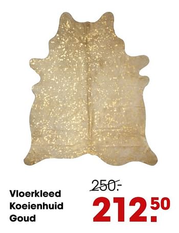 Aanbiedingen Vloerkleed koeienhuid goud - Huismerk - Kwantum - Geldig van 02/12/2019 tot 15/12/2019 bij Kwantum