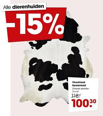 Aanbiedingen Vloerkleed koeienhuid - Huismerk - Kwantum - Geldig van 02/12/2019 tot 15/12/2019 bij Kwantum