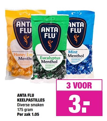 Aanbiedingen Anta flu keelpastilles - Anta Flu - Geldig van 02/12/2019 tot 15/12/2019 bij Big Bazar