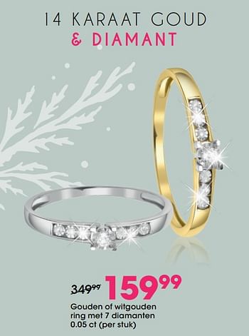 Aanbiedingen Gouden of witgouden ring met 7 diamanten - Huismerk - Lucardi - Geldig van 01/12/2019 tot 31/12/2019 bij Lucardi