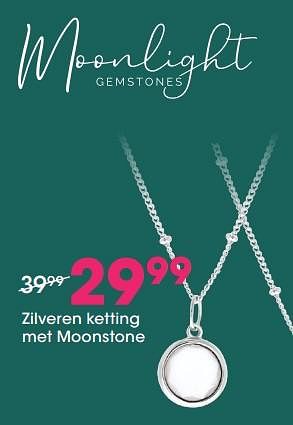 Aanbiedingen Zilveren ketting met moonstone - Huismerk - Lucardi - Geldig van 01/12/2019 tot 31/12/2019 bij Lucardi