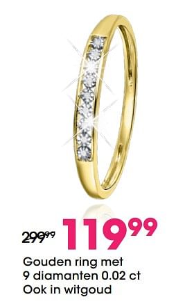 Aanbiedingen Gouden ring met 9 diamanten 0.02 ct ook in witgoud - Huismerk - Lucardi - Geldig van 01/12/2019 tot 31/12/2019 bij Lucardi