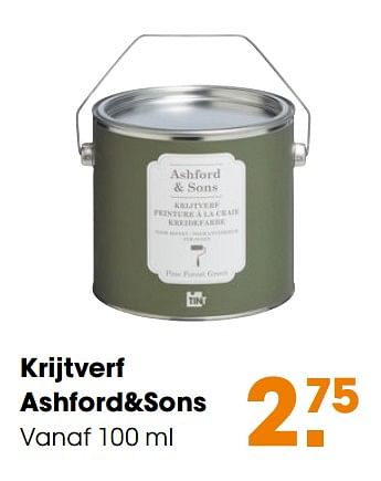 Aanbiedingen Krijtverf ashford+sons - Huismerk - Kwantum - Geldig van 16/12/2019 tot 29/12/2019 bij Kwantum