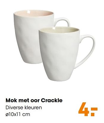 Aanbiedingen Mok met oor crackle - Huismerk - Kwantum - Geldig van 16/12/2019 tot 29/12/2019 bij Kwantum