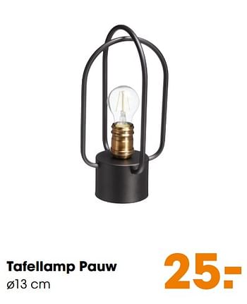 Aanbiedingen Tafellamp pauw - Huismerk - Kwantum - Geldig van 16/12/2019 tot 29/12/2019 bij Kwantum