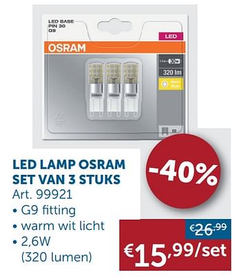 Aanbiedingen Led lamp osram set van 3 stuks - Osram - Geldig van 27/12/2019 tot 27/01/2020 bij Zelfbouwmarkt