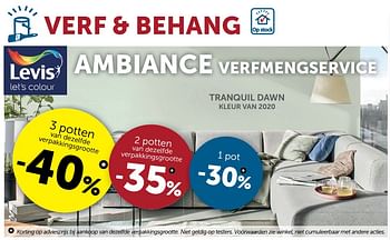 Aanbiedingen Ambiance verfmengservice -40% 3 potten - Levis - Geldig van 27/12/2019 tot 27/01/2020 bij Zelfbouwmarkt