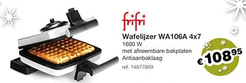 Aanbiedingen Frifri wafelijzer wa106a 4x7 - FriFri - Geldig van 09/12/2019 tot 31/12/2019 bij Europoint