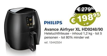 Aanbiedingen Philips avance airfryer xl hd9248-90 - Philips - Geldig van 09/12/2019 tot 31/12/2019 bij Europoint