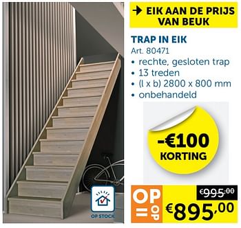 Aanbiedingen Trap in eik - Geldig van 27/12/2019 tot 27/01/2020 bij Zelfbouwmarkt