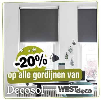 Aanbiedingen -20% op alle gordijnen van decosol en westdeco - Huismerk - Europoint - Geldig van 09/12/2019 tot 31/12/2019 bij Europoint