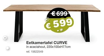 Aanbiedingen Eetkamertafel curve - Huismerk - Europoint - Geldig van 09/12/2019 tot 31/12/2019 bij Europoint