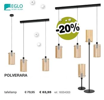 Aanbiedingen Eglo polverara tafellamp - Eglo - Geldig van 09/12/2019 tot 31/12/2019 bij Europoint