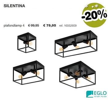 Aanbiedingen Eglo silentina plafondlamp 4 - Eglo - Geldig van 09/12/2019 tot 31/12/2019 bij Europoint