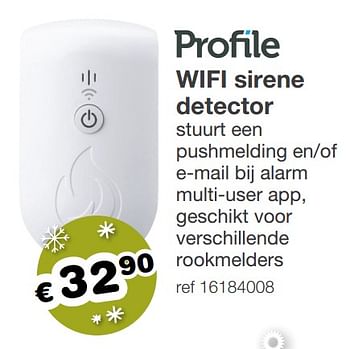 Aanbiedingen Profile wifi sirene detector - Profile - Geldig van 09/12/2019 tot 31/12/2019 bij Europoint