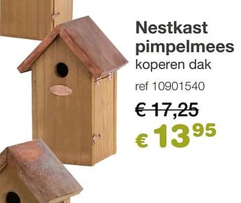 Aanbiedingen Nestkast pimpelmees koperen dak - Esschert Design - Geldig van 09/12/2019 tot 31/12/2019 bij Europoint