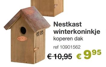 Aanbiedingen Nestkast winterkoninkje koperen dak - Esschert Design - Geldig van 09/12/2019 tot 31/12/2019 bij Europoint