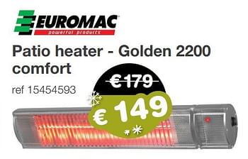 Aanbiedingen Patio heater - golden 2200 comfort - Euromac - Geldig van 09/12/2019 tot 31/12/2019 bij Europoint