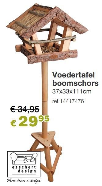 Aanbiedingen Voedertafel boomschors - Esschert Design - Geldig van 09/12/2019 tot 31/12/2019 bij Europoint