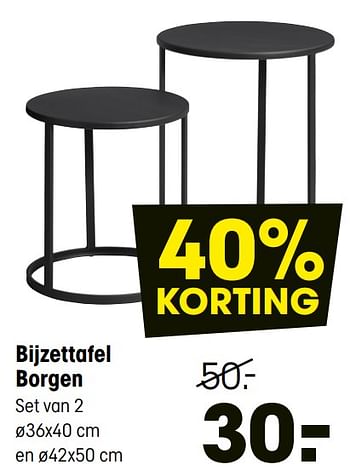 Aanbiedingen Bijzettafel borgen - Huismerk - Kwantum - Geldig van 30/12/2019 tot 01/01/2020 bij Kwantum