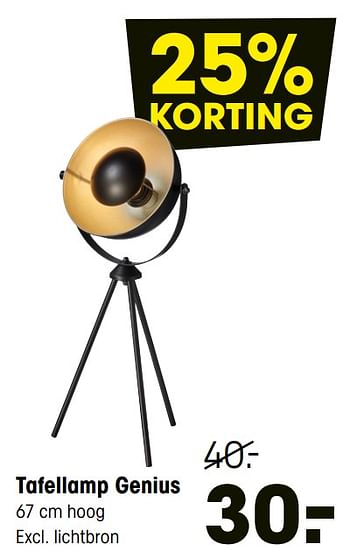 Aanbiedingen Tafellamp genius - Huismerk - Kwantum - Geldig van 30/12/2019 tot 01/01/2020 bij Kwantum