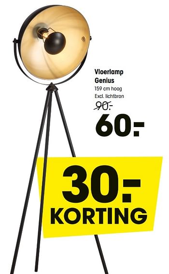 Aanbiedingen Vloerlamp genius - Huismerk - Kwantum - Geldig van 02/01/2020 tot 12/01/2020 bij Kwantum