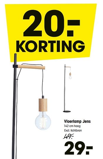 Aanbiedingen Vloerlamp jens - Huismerk - Kwantum - Geldig van 13/01/2020 tot 26/01/2020 bij Kwantum